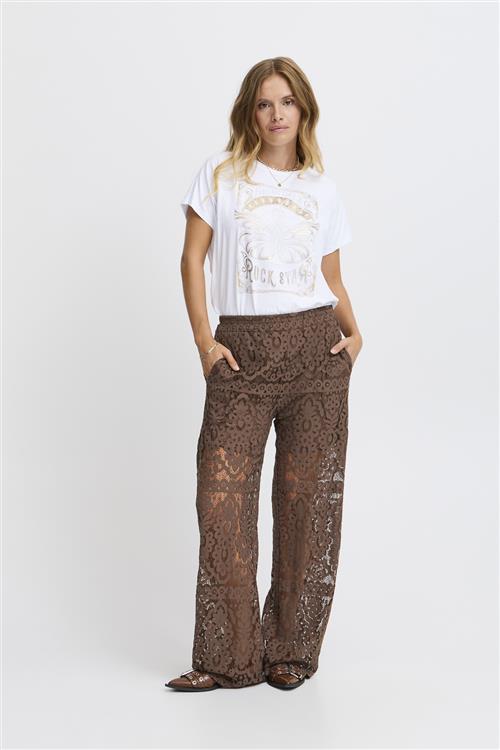 Se Sorbet Sbceleste Lace Pant Kvinde Chocolate Brown Bukser Med Brede Ben Str L/XL - hos Magasin ved Magasin