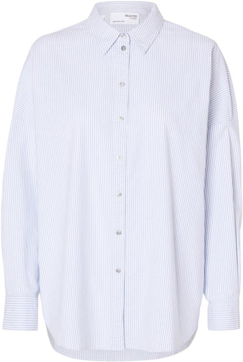 Selected Femme Slfnova LS Oxford Shirt Noos Kvinde Hvid Langærmede Skjorter Str 38 - hos Magasin