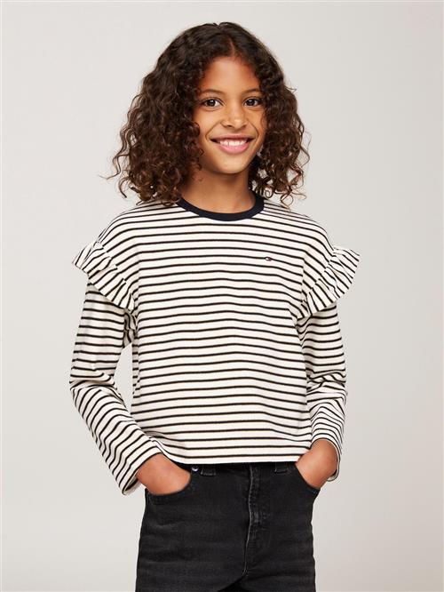 Se Tommy Hilfiger Stripe TEE LS Str 8 - Desert Sky Stripe Langærmede T-shirts hos Magasin ved Magasin