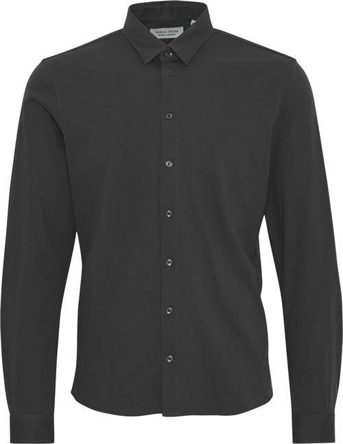 Casual Friday Cfarthur LS BU Jersey Shirt Kvinde Dark Shadow Skjorter Slim Fit Str M - hos Magasin