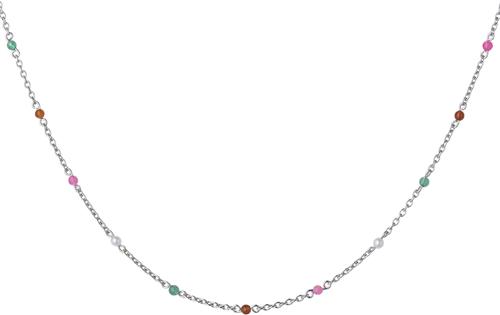 ByBiehl Scarlett Necklace Colors Silver - Perlehalskæder hos Magasin