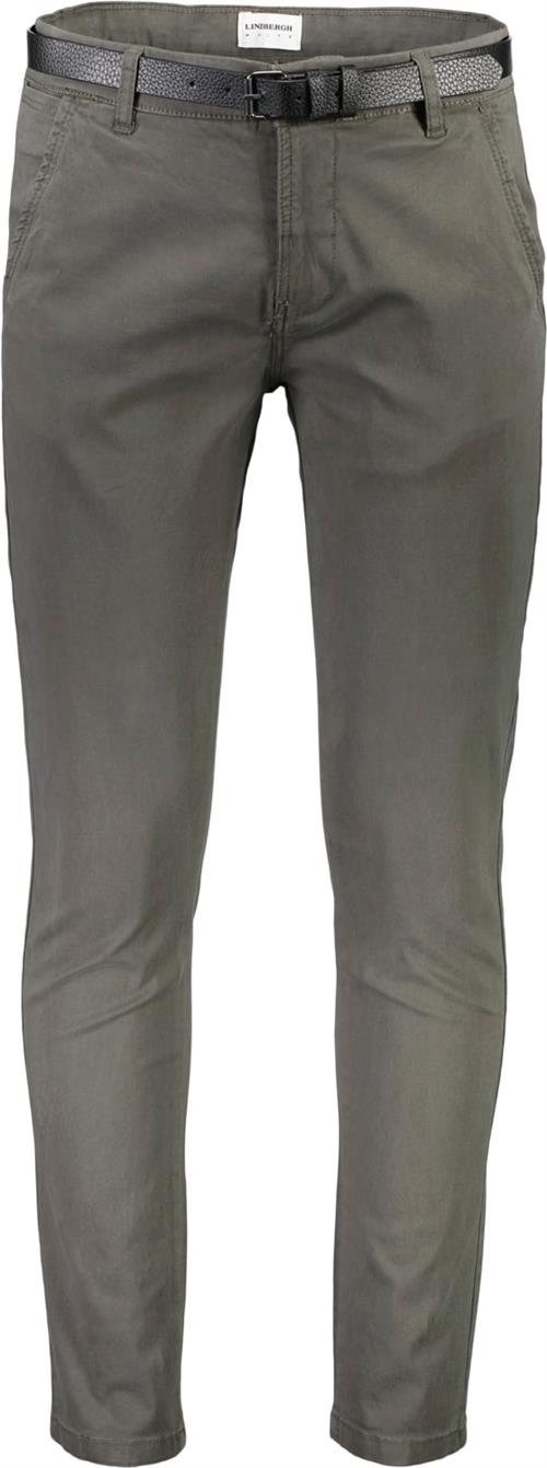 Se Lindbergh Chino m. Bælte & Stretch Mand Grøn Chinos Str 32/34 - hos Magasin ved Magasin