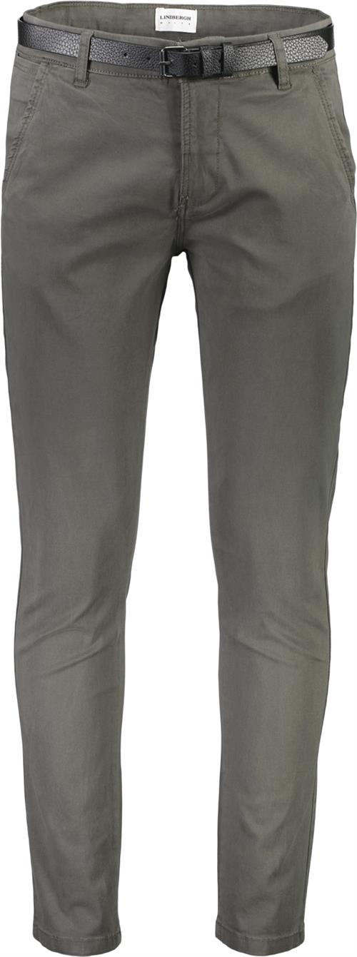 Lindbergh Chino m. Bælte & Stretch Mand Grøn Chinos Str 36/34 - hos Magasin