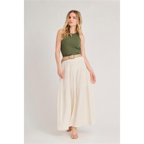 A-VIEW Gypsy Skirt Kvinde Off White Maxi Nederdele Str 40 - hos Magasin