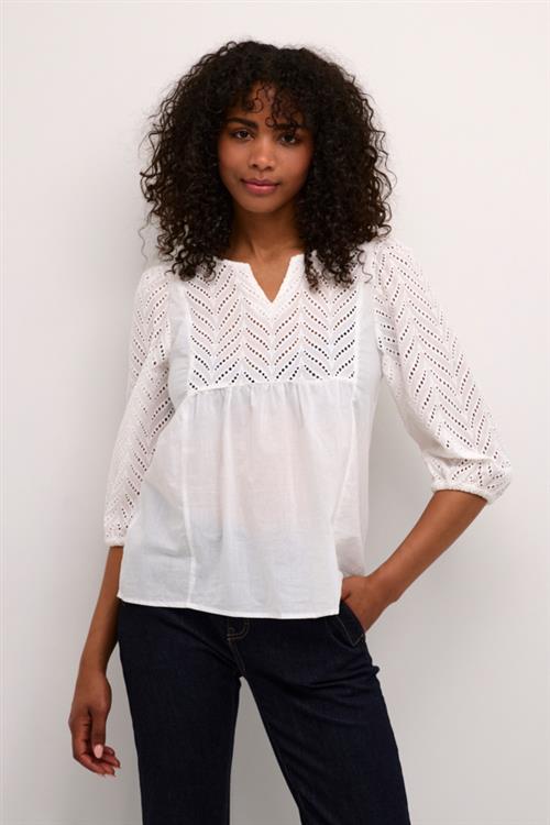 Culture Cutoril Blouse Kvinde Spring Gardenia Langærmede Bluser Str XXL - hos Magasin