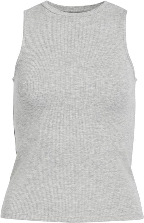 Object Objjamie S/L Tank TOP Noos Kvinde Light Grey Melange Toppe Regular Fit Str M - hos Magasin