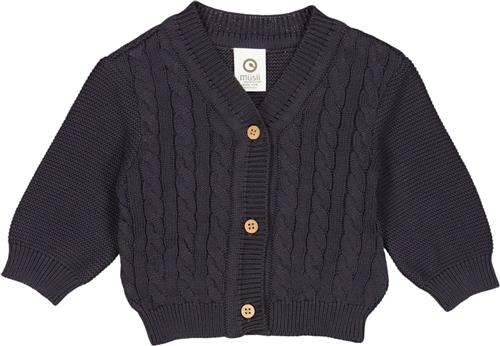 Müsli by Green Cotton Knit Cable Cardigan Baby Str 74 - Mystery Blue Cardigans Bomuld hos Magasin