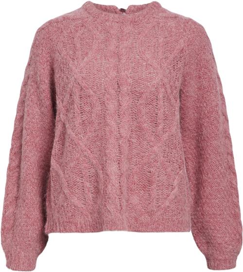 Se Object Objsmilla Knit RE L/S Pullover CC1 Kvinde Slate Rose/melange Toppe Str L - hos Magasin ved Magasin