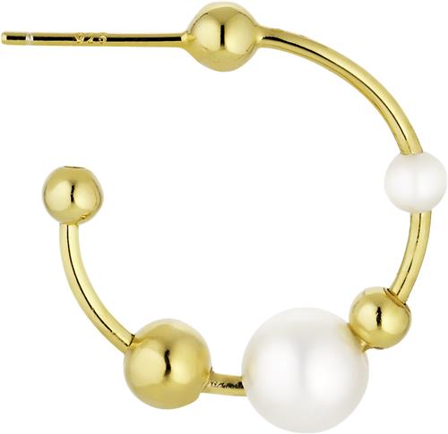 Se Jane Kønig Atomic Pearl Hoop One Size - Creoler hos Magasin ved Magasin