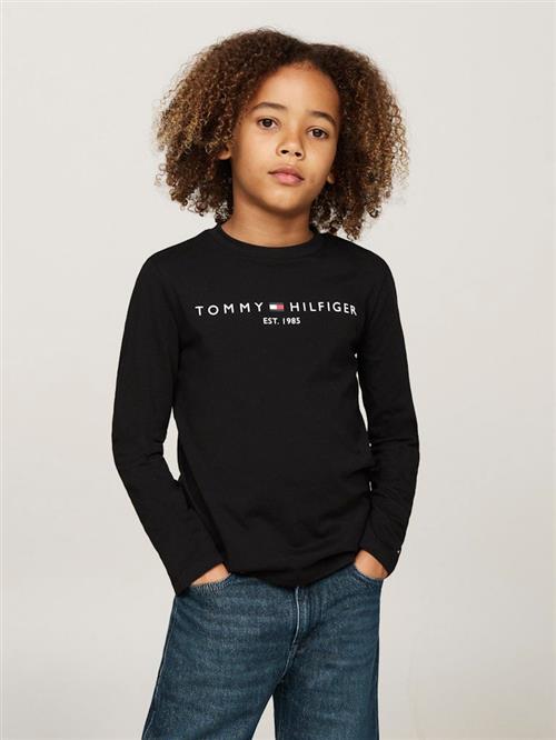 Tommy Hilfiger U Essential TEE L/S Str 6 - Black Kortærmede T-shirts hos Magasin