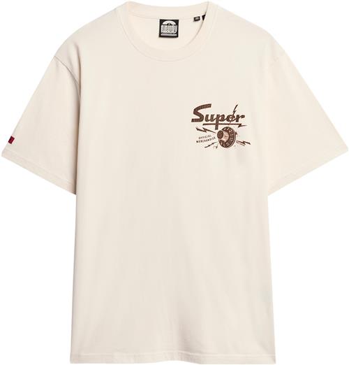 Se Superdry Lofi Punk Graphic Loose TEE Mand Cream Kortærmede T-shirts Str S - hos Magasin ved Magasin