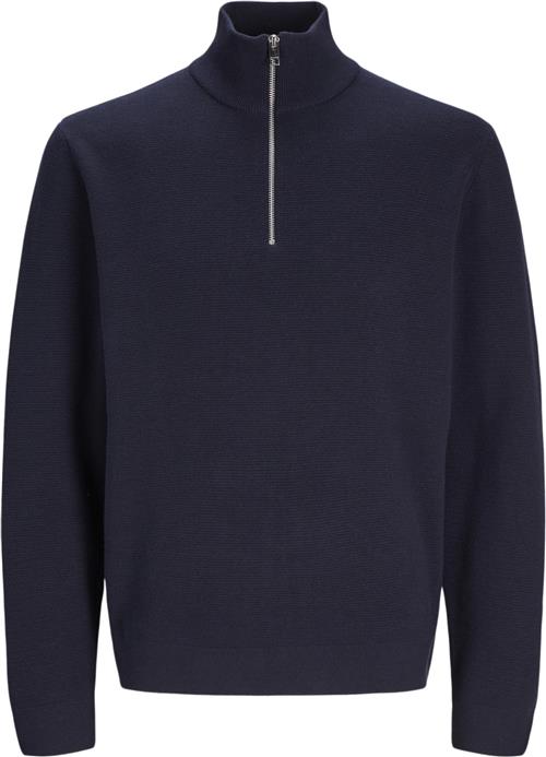 Se Jack & Jones Jprblamilano Stitch Knit Half ZIP S Mand Night Sky Turtlenecks Relaxed Fit Str L - hos Magasin ved Magasin