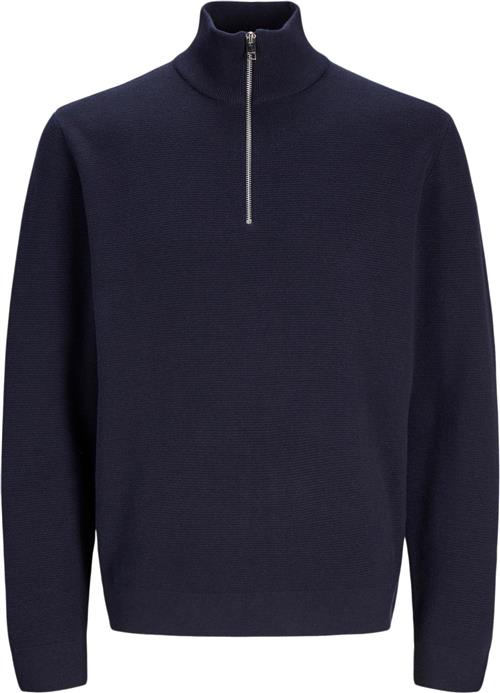 Jack & Jones Jprblamilano Stitch Knit Half ZIP S Mand Night Sky Turtlenecks Relaxed Fit Str M - hos Magasin