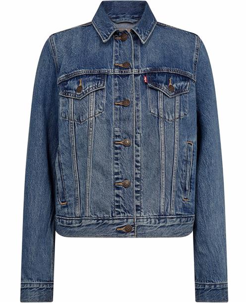 Se Levi's Original Trucker Soft AS Butte Kvinde Blå Overgangsjakker Str M - hos Magasin ved Magasin