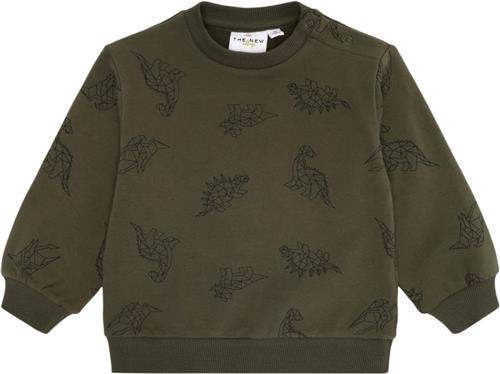 Se The New Tnslaurent Sweatshirt Str 80 cm - Ivy Green Dino Ao Sweatshirts Bomuld hos Magasin ved Magasin