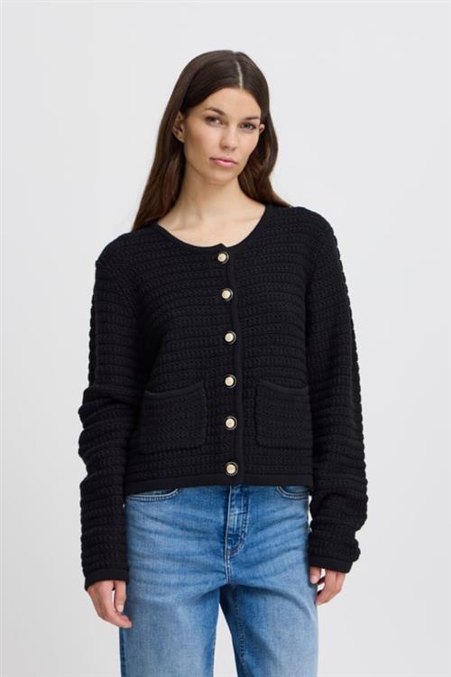 ICHI Ihbeccas CA Kvinde Black Cardigans Regular Fit Str S - hos Magasin