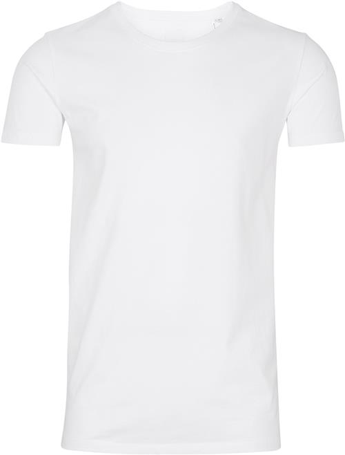 Se Lindbergh Mens Stretch Crew Neck tee S/S Mand Hvid Kortærmede T-shirts Slim Fit Str XXL - hos Magasin ved Magasin