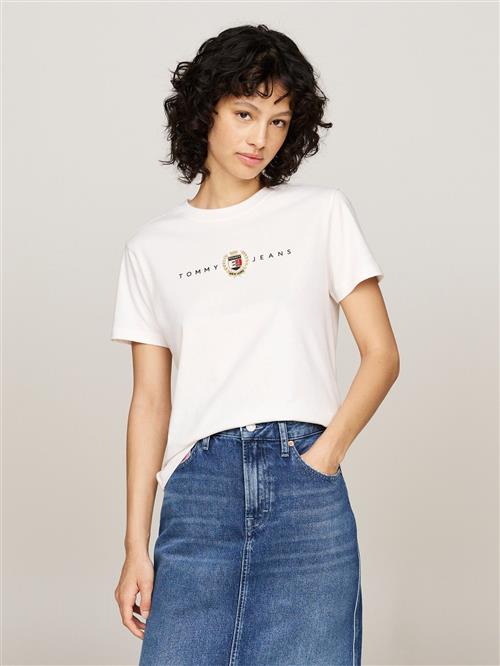 Tommy Hilfiger TJW REG Crest Linear TEE EXT Kvinde Ancient White Kortærmede T-shirts Str S - hos Magasin