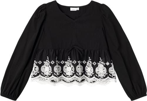 Name It Nkforeana LS Short Blouse Str 146/152 - Blå Bluser hos Magasin