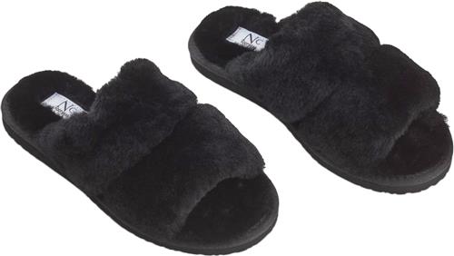 NATURES Collection Slippers Straps (of 100 New Zealand Sheepskin) Black Kvinde Black Hjemmesko Str 36 - hos Magasin