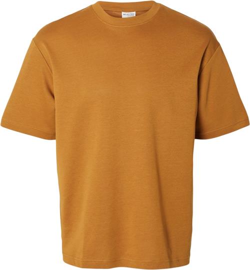 Se Selected Homme Slhlooseoscar SS Oneck TEE Noos Mand Cathay Spice Kortærmede T-shirts Loose Fit Str L - hos Magasin ved Magasin