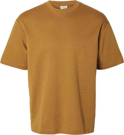 Selected Homme Slhlooseoscar SS Oneck TEE Noos Mand Cathay Spice Kortærmede T-shirts Loose Fit Str M - hos Magasin