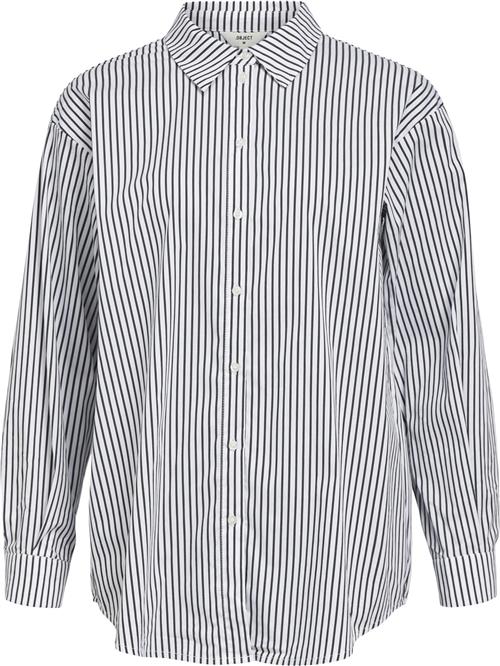 Object Objtutta LO L/S Shirt Noos Kvinde White/black Langærmede Skjorter Str 42 - hos Magasin