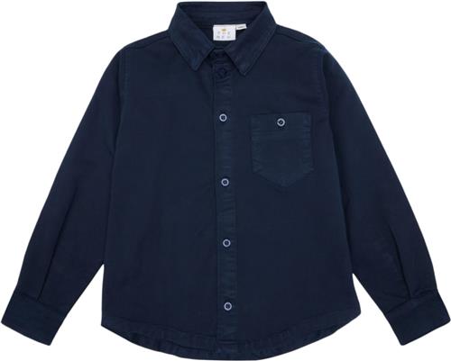 The New Tnre:Connect L_S Shirt Str 110-116 cm/5-6 år Unisex - Navy Blazer Skjorter Bomuld hos Magasin