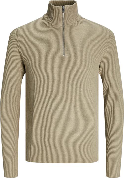 Jack & Jones Jjeperfect Knit Half ZIP SN Mand Crockery Turtlenecks Str L - hos Magasin