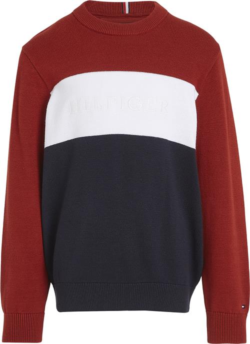 Tommy Hilfiger Colorblock Regular Sweater Str 5 år / 110 cm - Desert Sky Strik hos Magasin