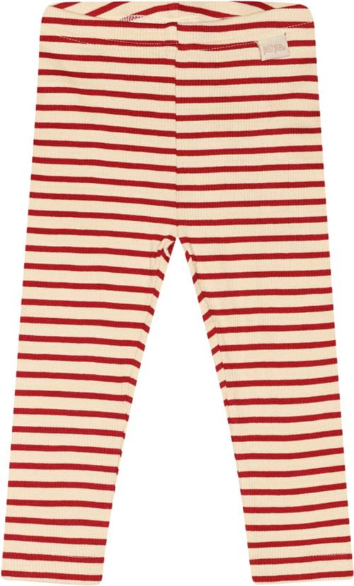 PETIT PIAO Legging Modal Striped Str 74 cm - Chili Pepper/dark Leggings Bomuld hos Magasin