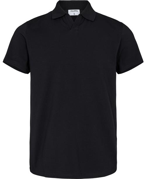 Filippa K Stretch Cotton Polo Tshirt Mand Black Kortærmede Poloer Str L - Lycra hos Magasin