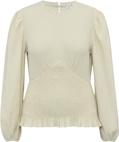 A-VIEW Helen Blouse Kvinde Off White Langærmede Bluser Str 38 - hos Magasin