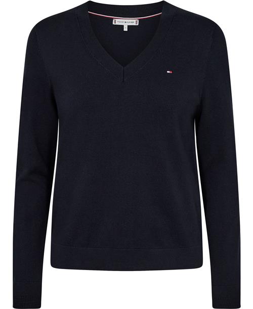 Se Tommy Hilfiger CO Jersey Stitch VNK Sweater Kvinde Desert Sky Sweaters Str L - hos Magasin ved Magasin