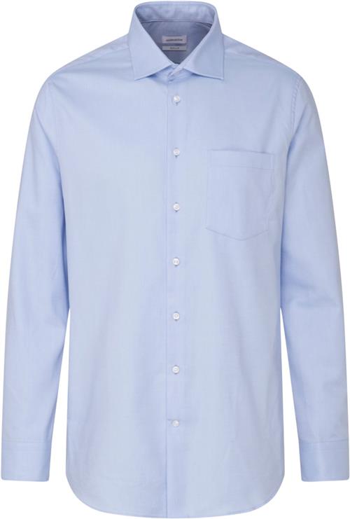 Seidensticker Business Shirt Regular Long Sleeve Kentcollar Uni Mand Blue Langærmede Skjorter Str 48 - hos Magasin