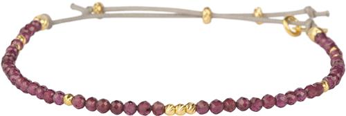 BeChristensen Cirkel Bracelet Red Garnet Gold One Size - Perlearmbånd hos Magasin