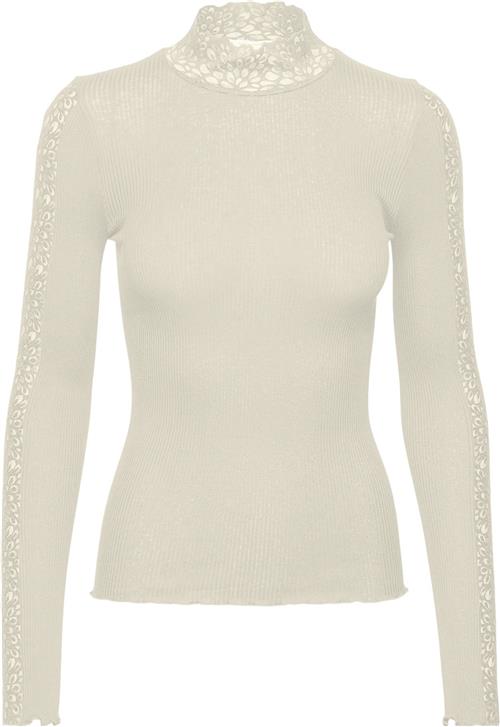 Rosemunde Long Sleeve Tshirt w/ Lace Kvinde Hvid Toppe Str S - Bomuld hos Magasin