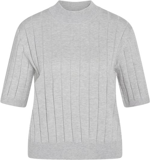 Bruuns Bazaar Anemonebbglady Knit Kvinde Grey Melange Sweaters Str XL - Viskose hos Magasin