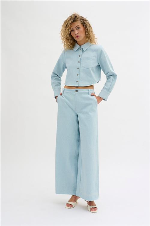 My Essential Wardrobe Winniemw 159 Shirt Kvinde Light Blue Retro Wash Langærmede Skjorter Str 40 - hos Magasin