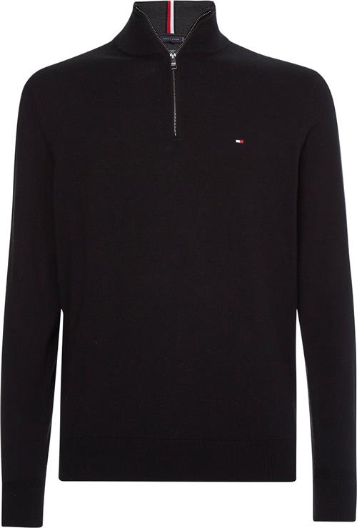 Se Tommy Hilfiger Pima ORG CTN Cashmere ZIP Mock Mand Bds Turtlenecks Str L Cashmere - hos Magasin ved Magasin