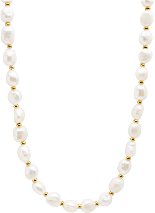 Nialaya Baroque Freshwater Pearl Necklace 20 INCH - Halskæder hos Magasin