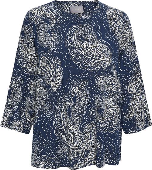 Culture Cupolly Blouse Kvinde Green/pink Paisley Kortærmede Bluser Str XS - hos Magasin