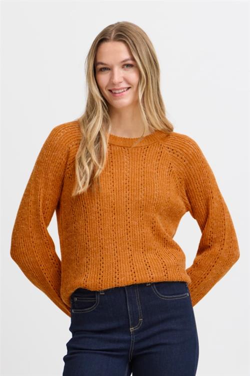 Fransa Freretta PU 6 Kvinde Desert Sun Melange Sweaters Regular Fit Str XL - hos Magasin