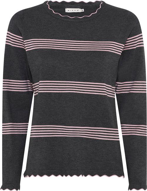 Micha BB Jumper_ Bbviscosestripeknit Kvinde Grey/rose Sweaters Str S - hos Magasin