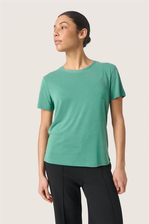 Soaked in Luxury Slcolumbine Crewneck T-shirt SS Kvinde Pine Green Kortærmede T-shirts Regular Fit Str XL - hos Magasin