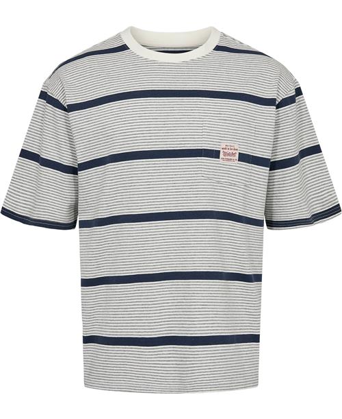 Se Levi's SS Workwear TEE Beam Stripe SP Mand Blå Kortærmede T-shirts Loose Fit Str L - Bomuld hos Magasin ved Magasin