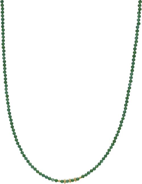 Se BeChristensen Nikki Necklace Green Spinel Gold 40+5cm - Perlehalskæder hos Magasin ved Magasin