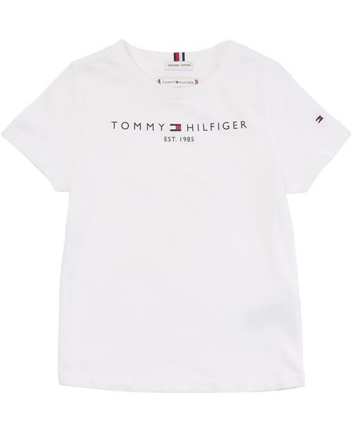 Tommy Hilfiger Essential TEE S/S Str 5 år / 110 cm - White Kortærmede T-shirts Bomuld hos Magasin