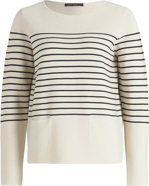 Se Betty Barclay Strickpullover Ku Kvinde Patch Beige/black Sweaters Str 40 - hos Magasin ved Magasin