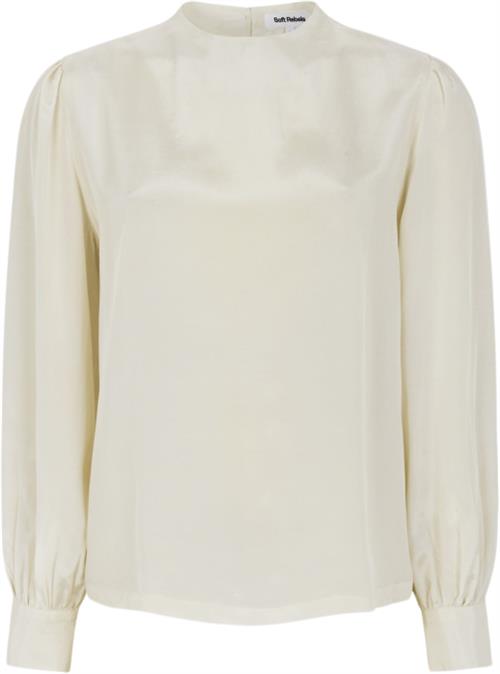 Soft Rebels Srnikki Highneck Blouse Kvinde Arctic Wolf Langærmede Bluser Str M - hos Magasin